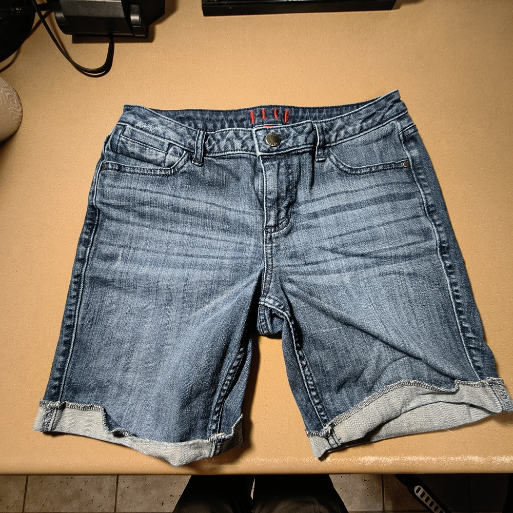 Elle Denim Blue Rolled Hem Shorts